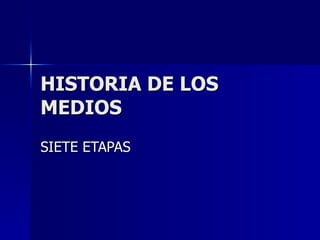 HISTORIA DE LOS MEDIOS SIETE ETAPAS 