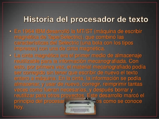 Historia de los procesadores de texto