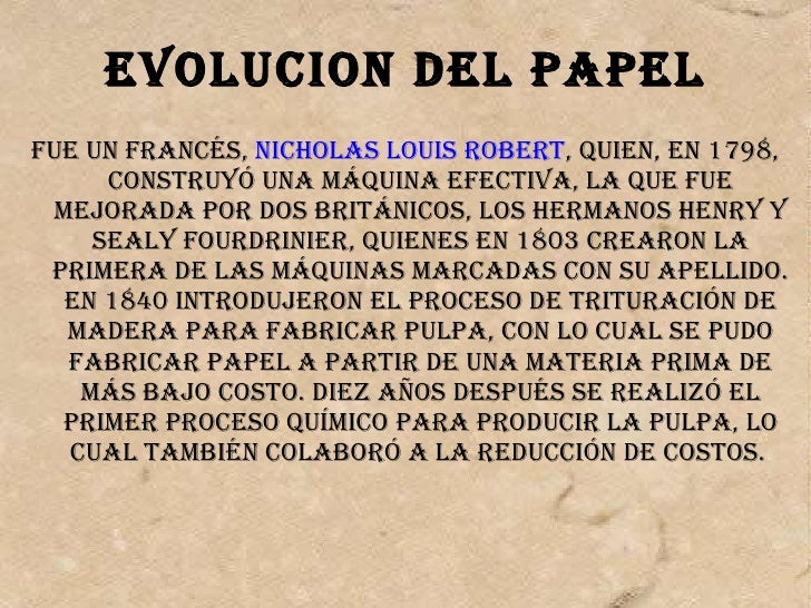 Evolucion Del Papel