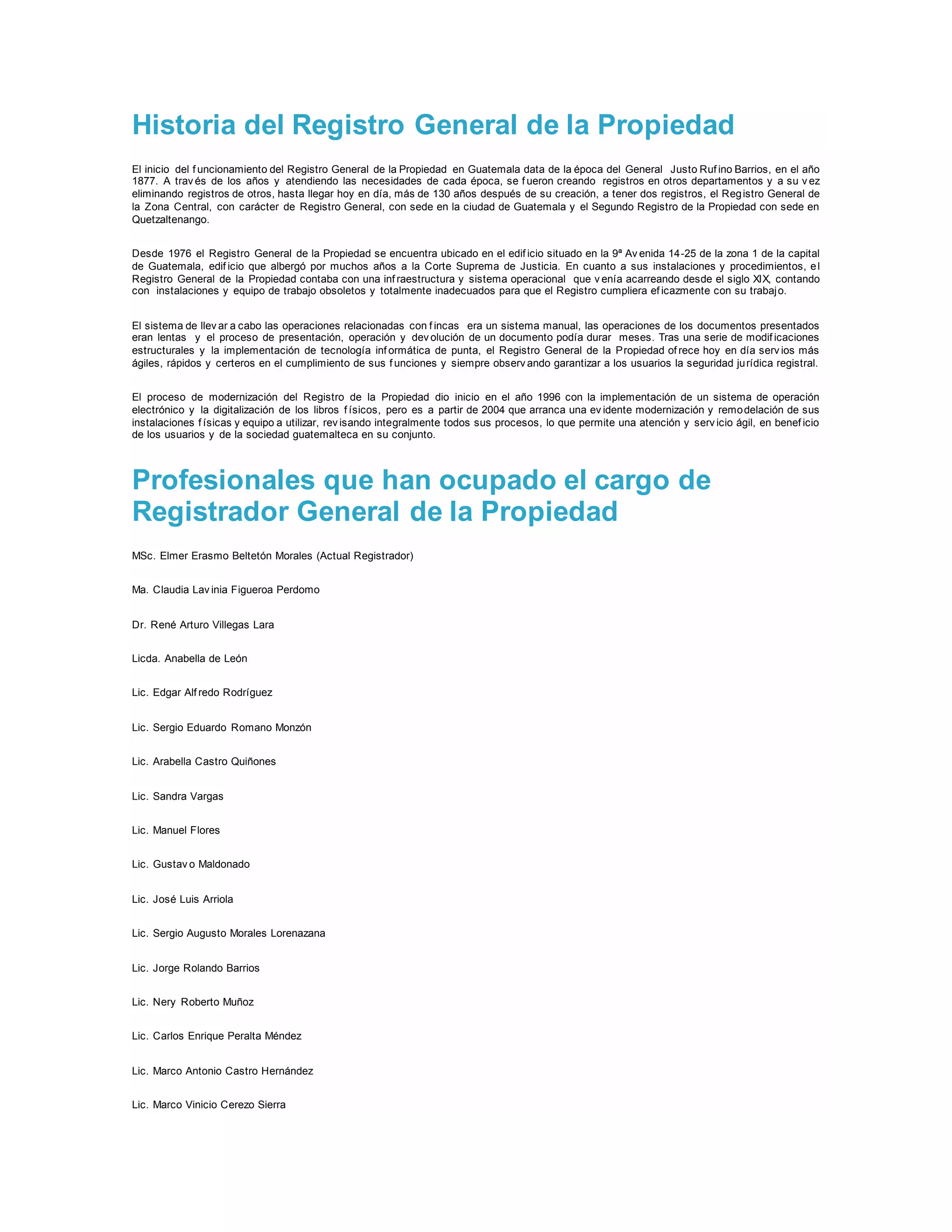 Historia del registro general de la propiedad | DOCX