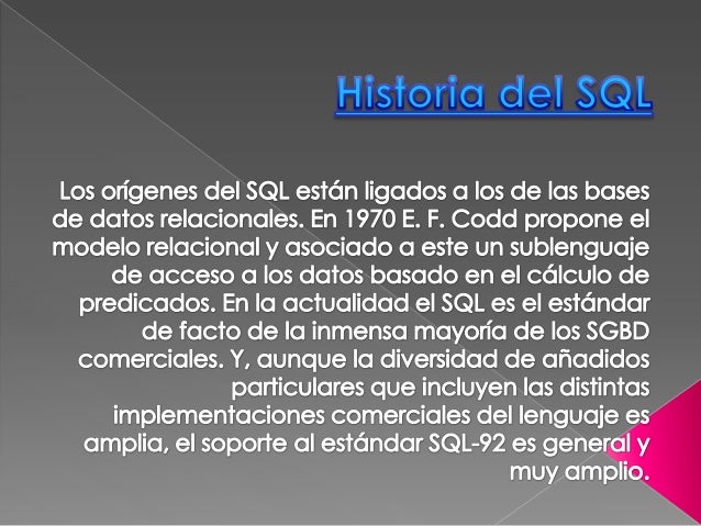 Resultado de imagen para historia de sql