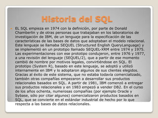 Historia del sql | PPTX