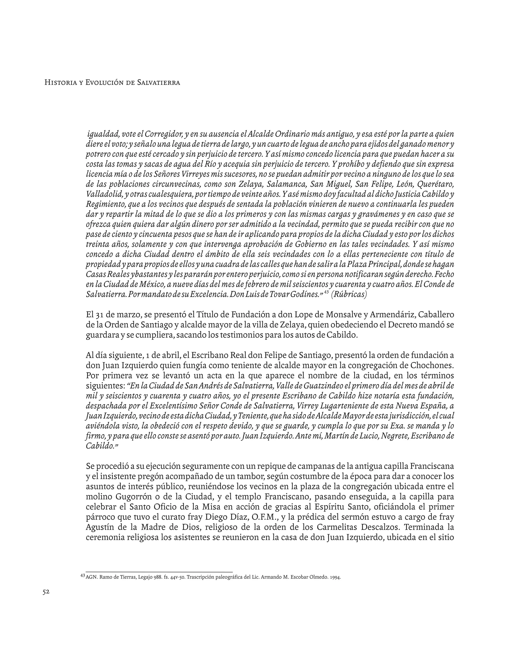 Historia de salvatierra