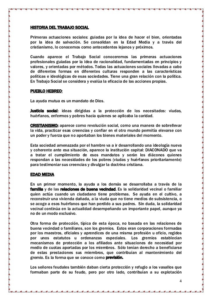 Historia de trabajo social