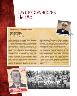 Os desbravadores
da FAB
Brigadeiro-do-Ar Eduardo Gomes
Nome: Eduardo Gomes
20.09.1896 - 13.06.1981
Patente: Marechal-do-...