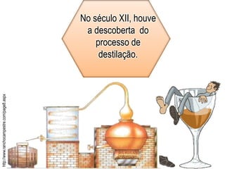 No século XII, houve
a descoberta do
processo de
destilação.
http://www.ranchocampestre.com/page8.aspx
 