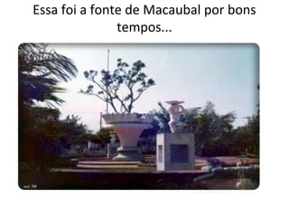 Essa foi a fonte de Macaubal por bons
tempos...