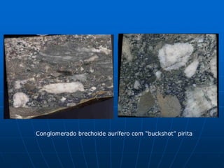 Conglomerado brechoide aurífero com “buckshot” pirita
 