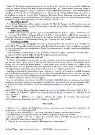 Historia do tocantins karen lowhany costa | PDF