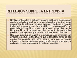 ¿Cómo HE MODIFICADO MI PRACTICA DOCENTE Enseñar historia, conlleva a modificar la práctica docente de manera significativa, esto es reflexionar sobre el pasado para entender nuestro presente y valorarlo; desde la incorporación de las famosas TIC’ S hasta las diferentes estrategias como un viaje a través de la narración ficticia, la historia oral; etc.