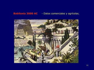 Babilonia 3000 AC - Datos comerciales y agrícolas. 