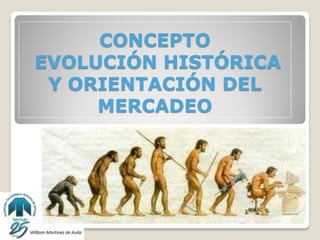 CONCEPTO
EVOLUCIÓN HISTÓRICA
 Y ORIENTACIÓN DEL
     MERCADEO
 