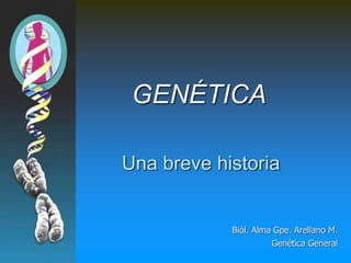 GENÉTICA
Una breve historia
Biól. Alma Gpe. Arellano M.
Genética General
 