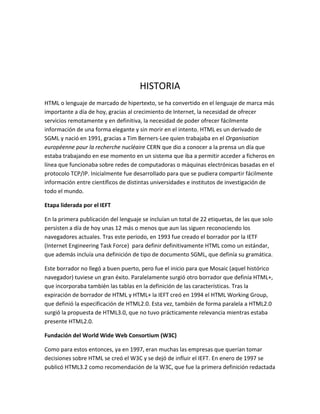 Historia de HTML-HTML5 | PDF