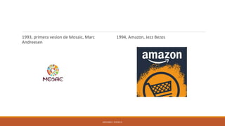 1993, primera vesion de Mosaic, Marc
Andreesen
1994, Amazon, Jezz Bezos
GIOVANNI F. RIVERA R.
 