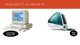 Multimídia PC ao Internet PC 
Commodore 
Amiga 1987 
iMac 
1998 
 