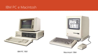 IBM PC e Macintosh 
IBM PC 1981 Macintosh 1984 
 