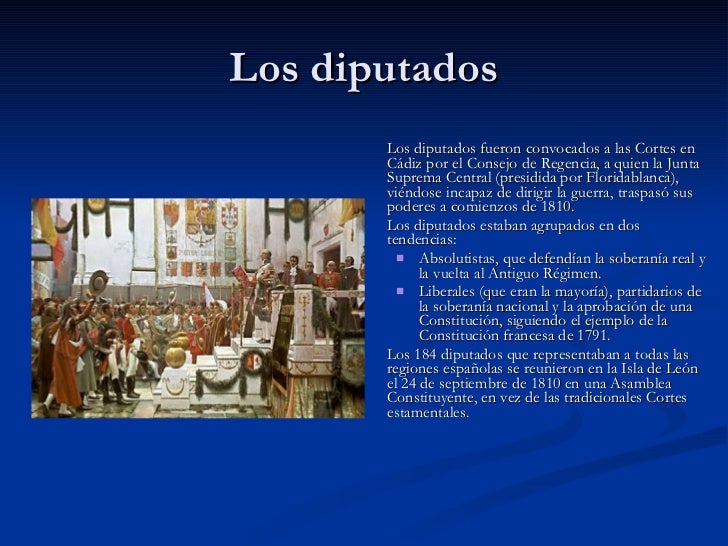Las cortes de Cádiz y la Constitución de 1812 Las cortes de Cádiz y la Constitución de 1812