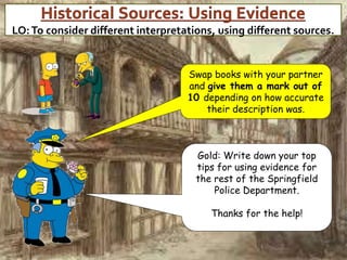 Historical sources intro lesson | PPTX