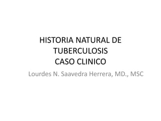 HISTORIA NATURAL DE
TUBERCULOSIS
CASO CLINICO
Lourdes N. Saavedra Herrera, MD., MSC
 