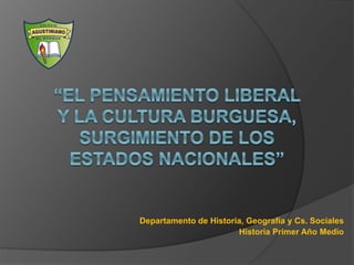 Departamento de Historia, Geografía y Cs. Sociales
Historia Primer Año Medio
 
