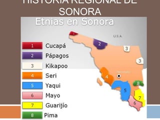HISTORIA REGIONAL DE
SONORA

 
