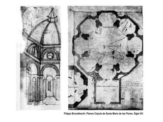 Filippo Brunelleschi. Planos Cúpula de Santa María de las Flores. Siglo XV.
 