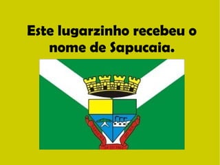 Este lugarzinho recebeu o 
nome de Sapucaia. 
 