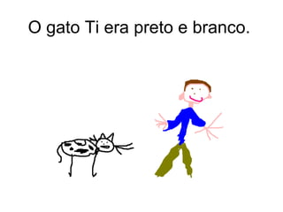 O gato Ti era preto e branco.  