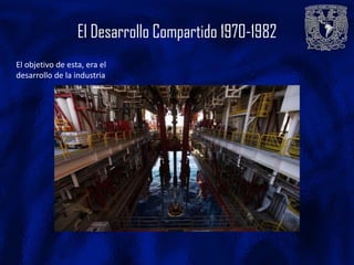 El Desarrollo Compartido 1970-1982
El objetivo de esta, era el
desarrollo de la industria
 
