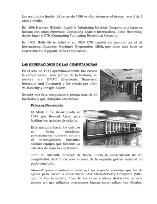 Historia y evolución de la computadora | PDF