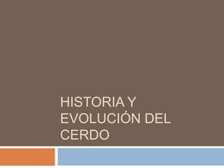 HISTORIA Y
EVOLUCIÓN DEL
CERDO
 
