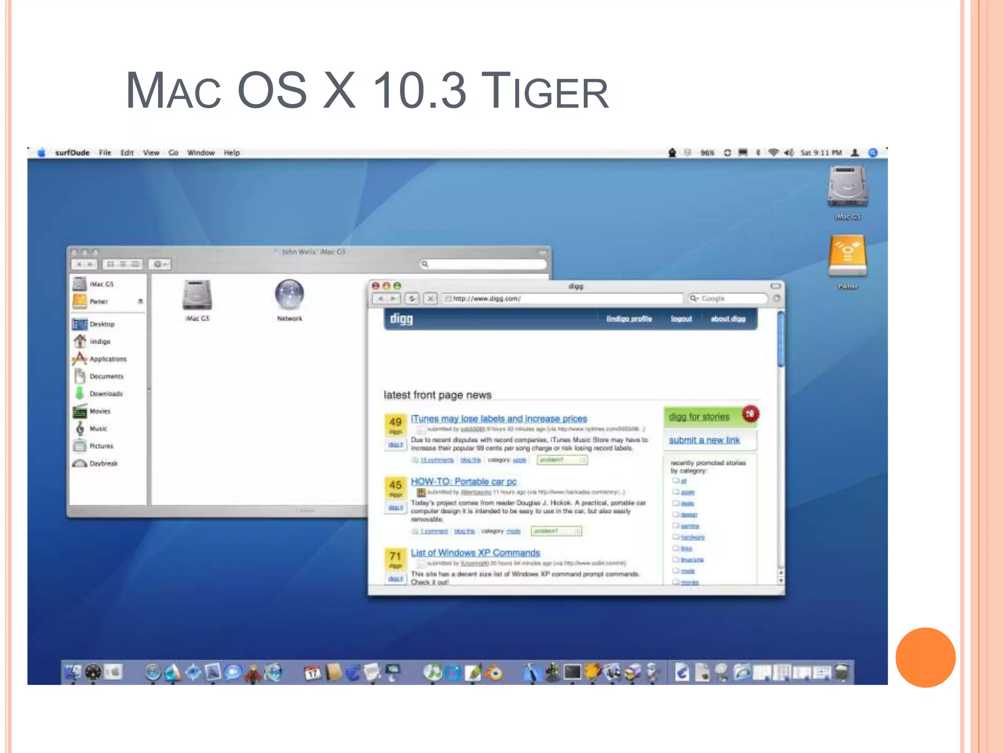 MAC OS X 10.3 TIGER
 