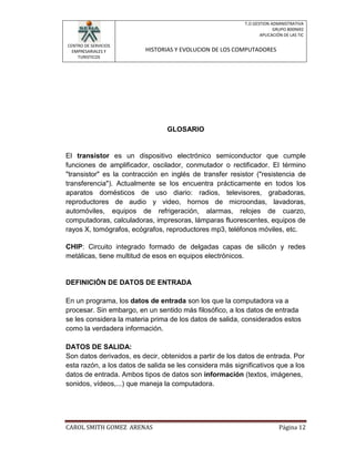 Historia y evolucion de los computadores