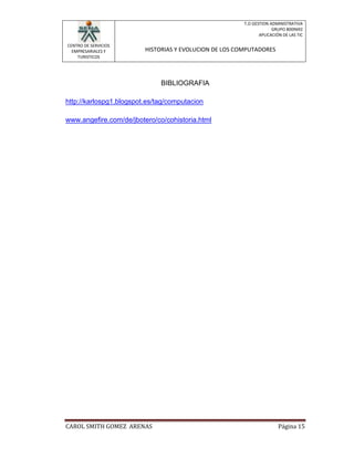 Historia y evolucion de los computadores