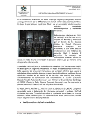Historia y evolucion de los computadores
