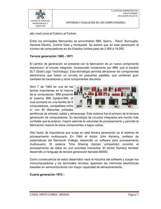 Historia y evolucion de los computadores