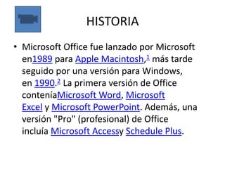 Historia y evolucion de microsoft office