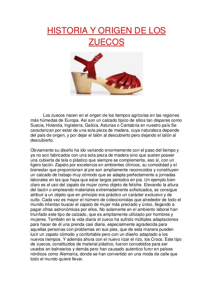 Historia y origen de los zuecos