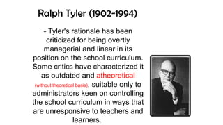 Historical Foundations and Theoretical Models of Curriculum Development ...