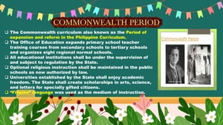 Historical background of curriculum in the philippines | PPTX