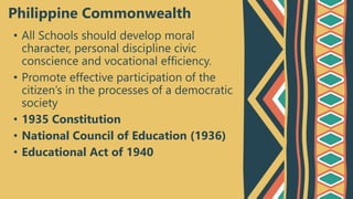 Historical background of curriculum in the philippines | PPTX