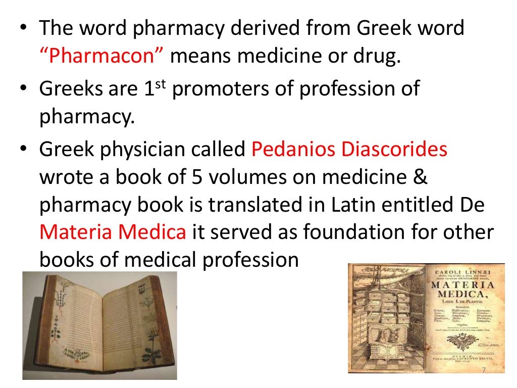 Historical background of pharmacy by Ravi G.S