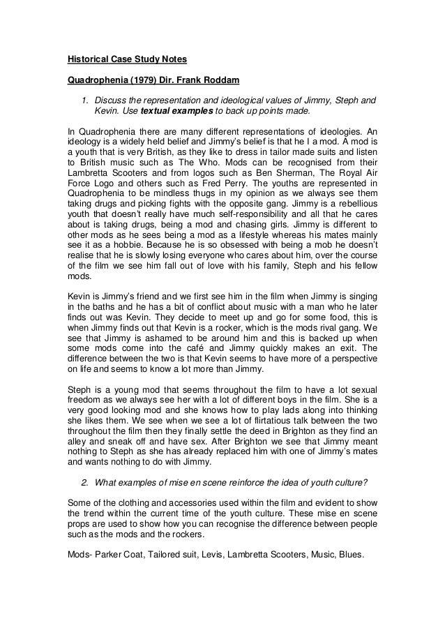 Historical case study notes