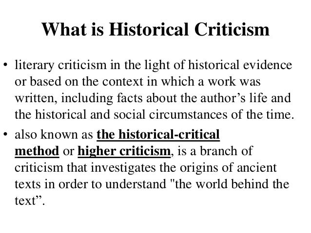historical criticism historical literary criticism