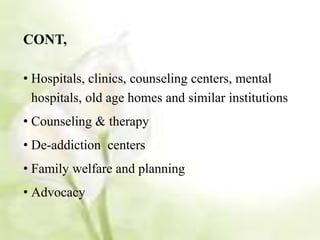 Historical development medical social work in india | PPTX
