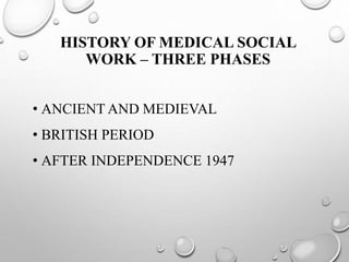 Historical development medical social work in india | PPTX