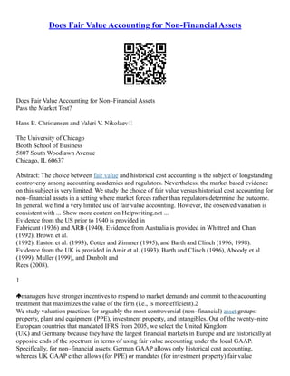 Historical Development Of Financial Accounting Theory | PDF