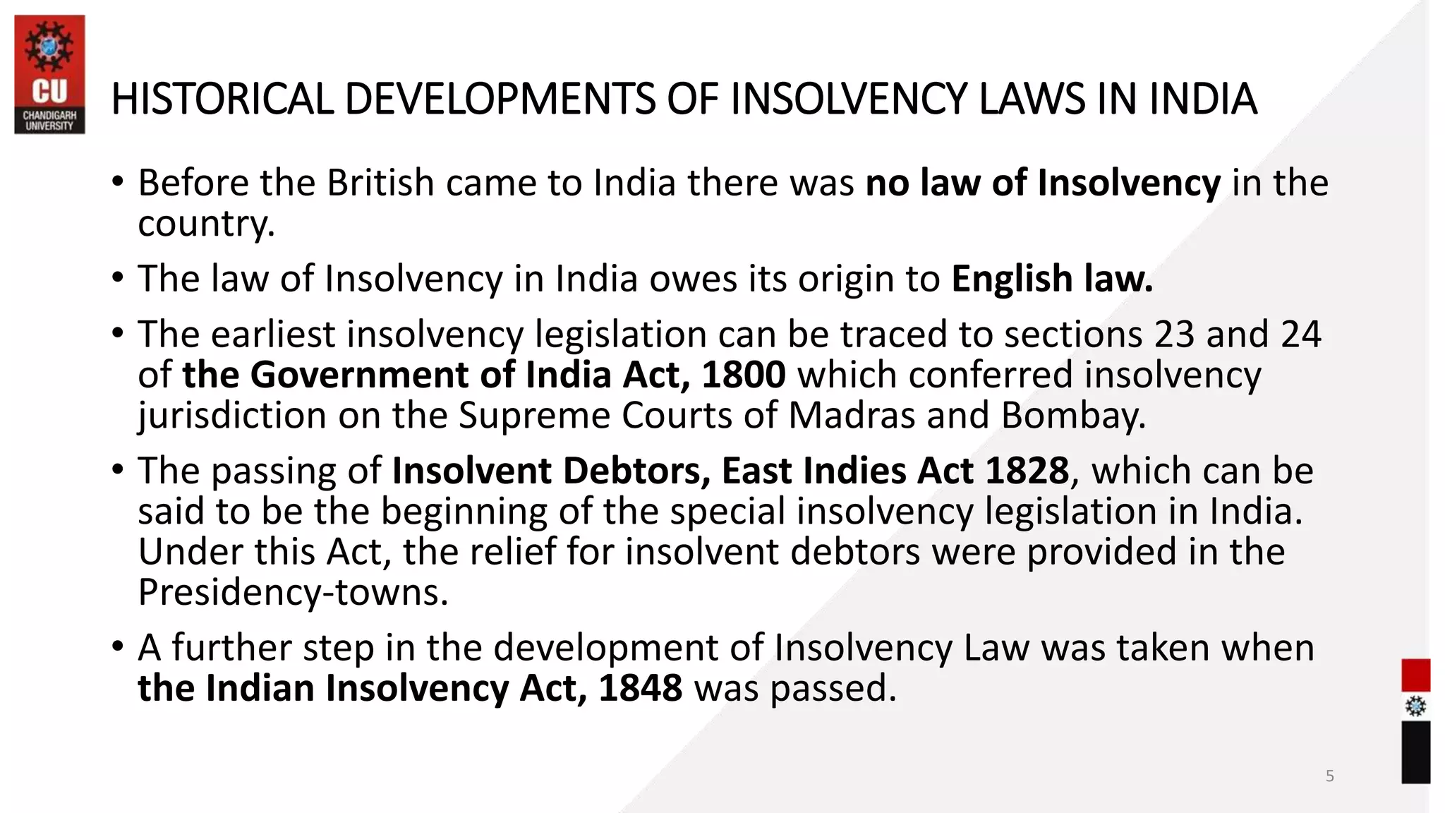 Historical development of insolvency and bankruptcy law | PPTX