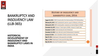 Historical development of insolvency and bankruptcy law | PPTX